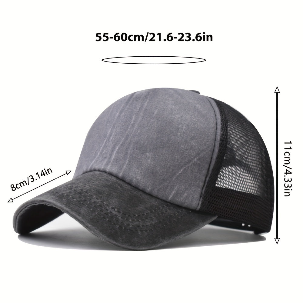 Snapback Trucker Hat Block Grid Baseball Cap Unisex Vintage Peaked Cap Dad Hat