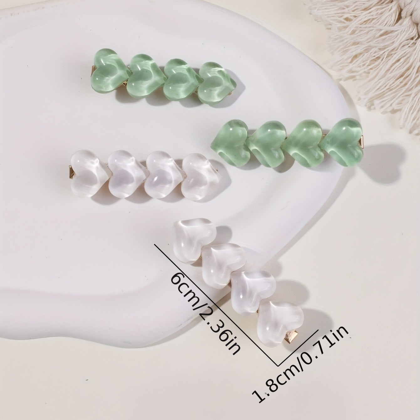 4pcs Heart Shape Hair Clip Barrette For Women