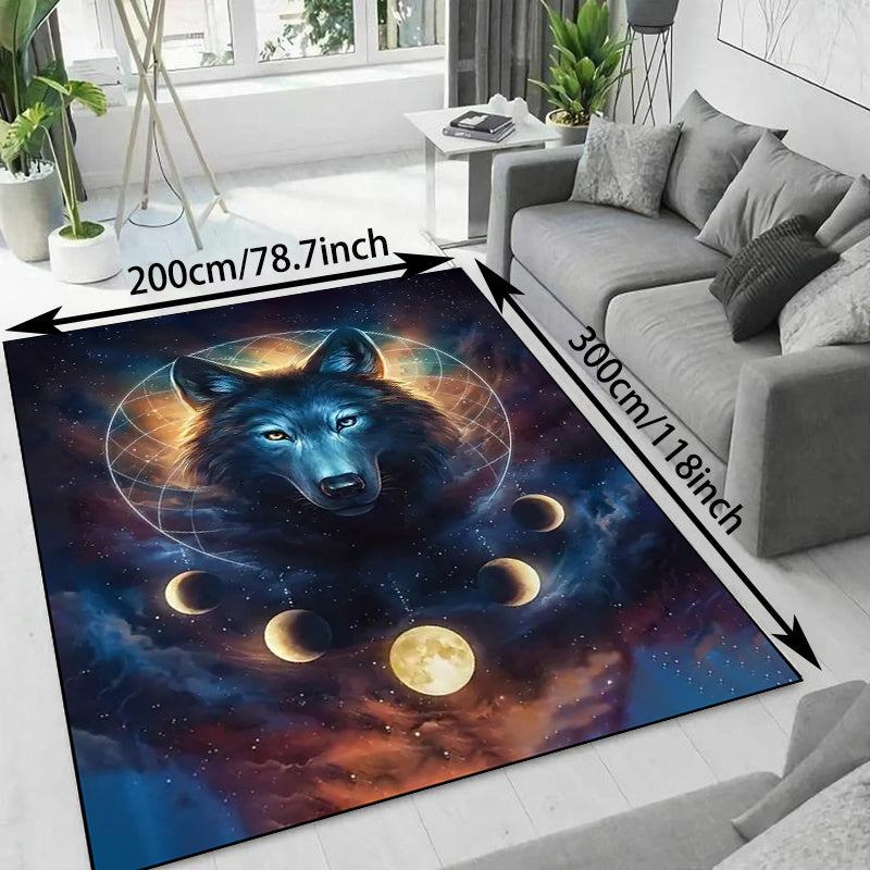 Wolf Pattern Kitchen Rug Animal Pattern Floor Carpet Mats