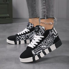 Graphic Pattern Lightweight Breathable Skate Shoes