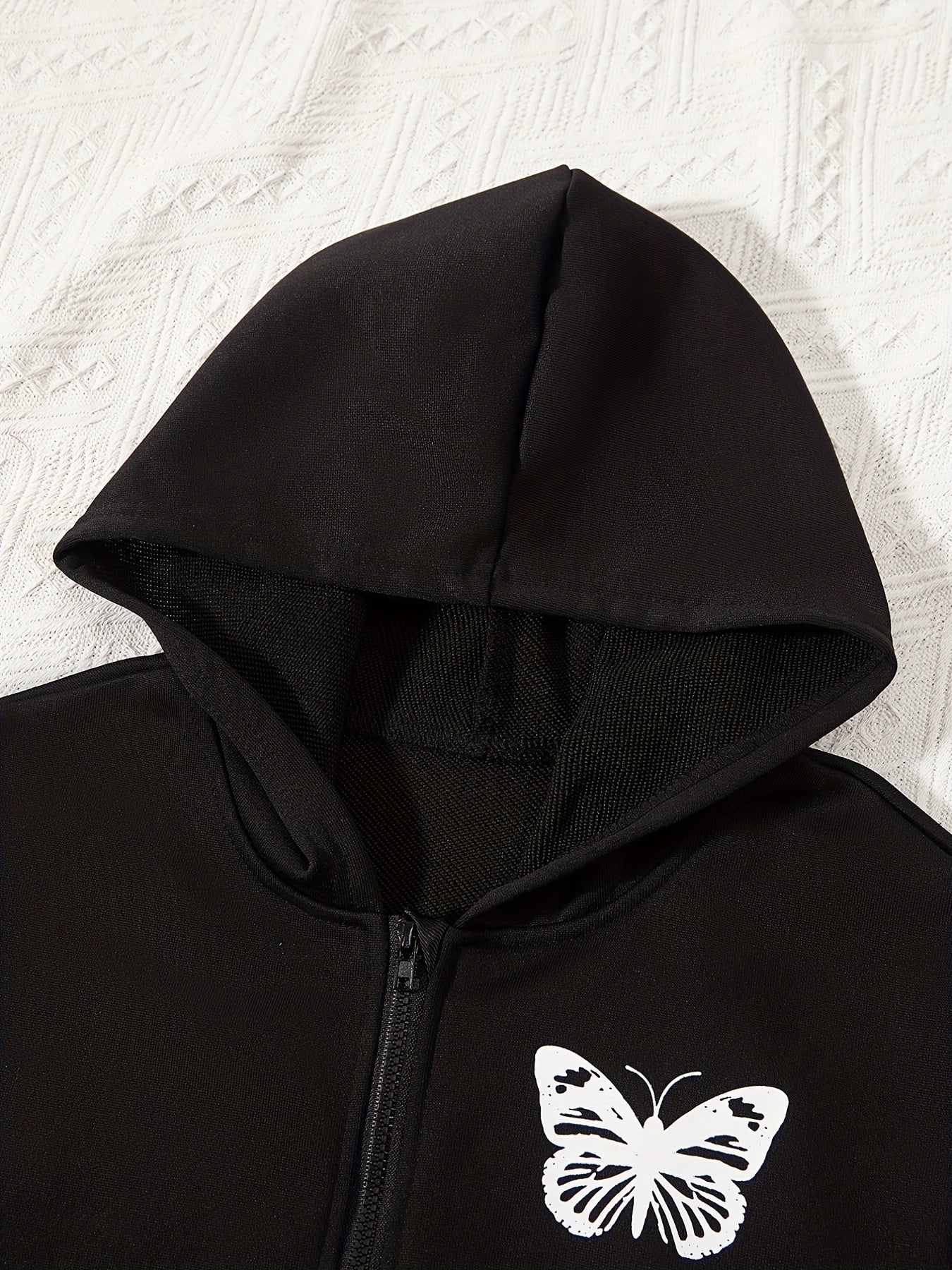 Girls Casual Butterfly Graphic Hoodie Long Sleeve Sweatshirt