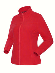 Women's Outdoor Fleece Jacket Zip-front Sports Snow Coat