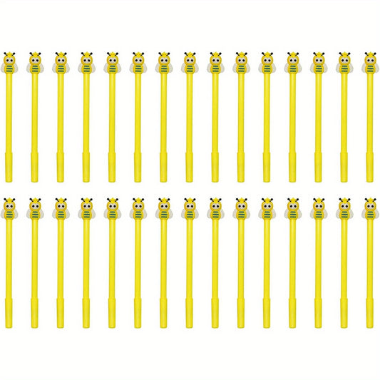 30pcs Bumble Bee Gel Pens Yellow Cartoon 0.5mm for Party Favors