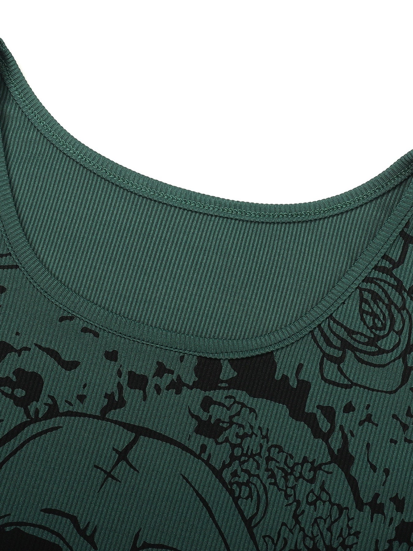 Y2K Grunge Skull & Rose Print Tank Top