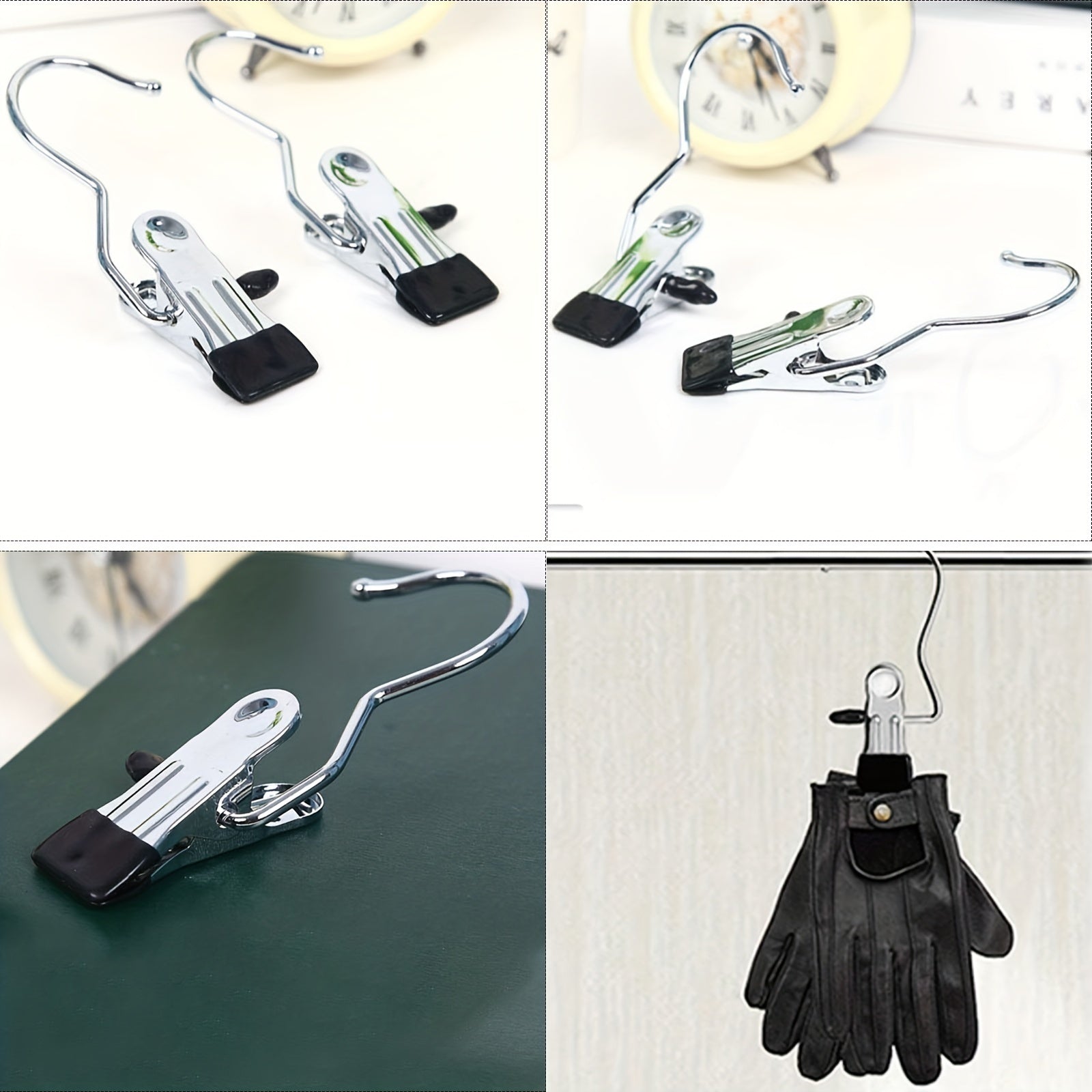 20pcs Non-slip Hanger Clip Set 360 Rotatable Boot Hook Metal Clip