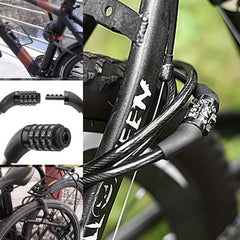 3pc Set 2 Bike 4 Position Password Lock & 1 Bell Bike Adjustable Anti-theft Pair