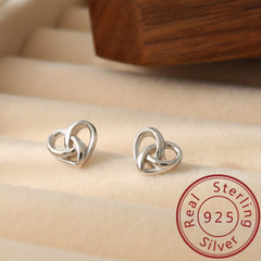 925 Silver Heart Stud Earrings, Hypoallergenic Jewelry for Teens