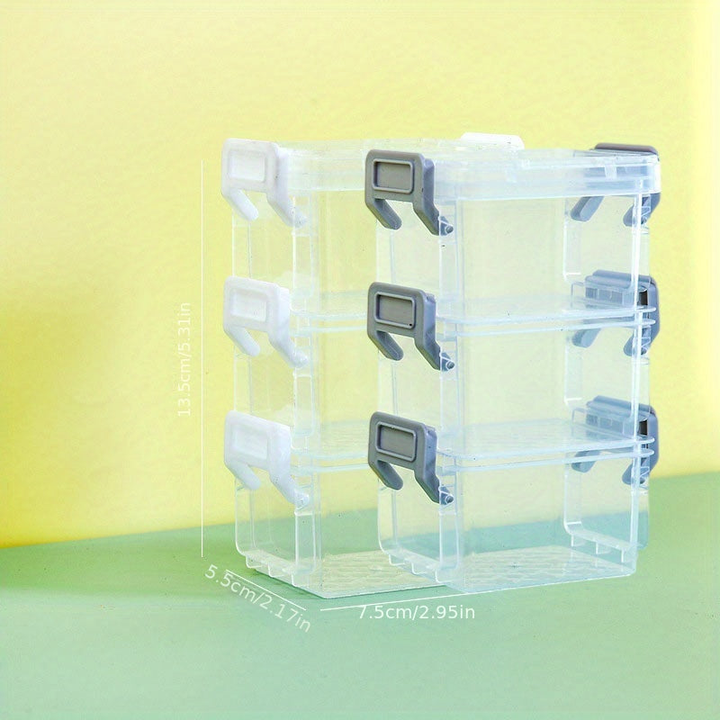 6pcs Small Storage Case Mini Plastic Container Colorful Bead Storage Box