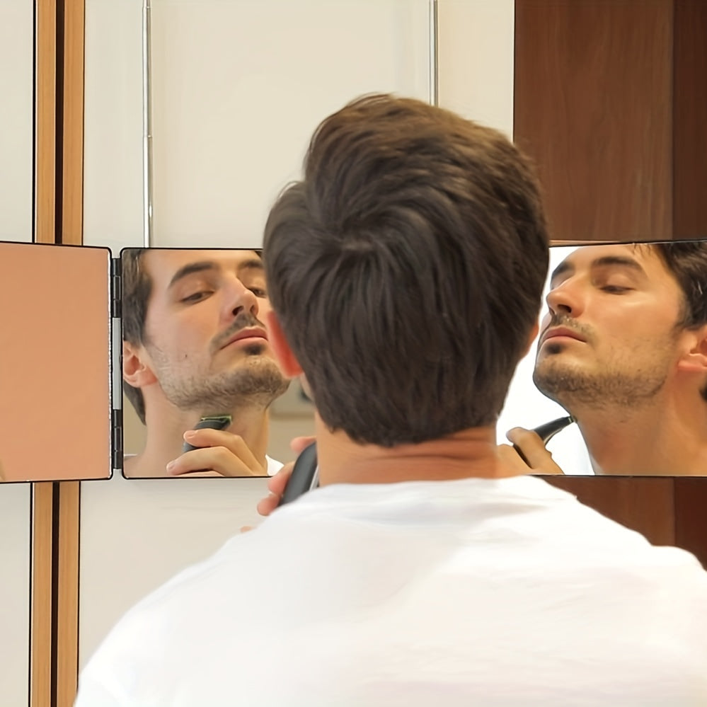 360 Degree Trifold Haircut Mirror for Hair Cutting Shaving Grooming