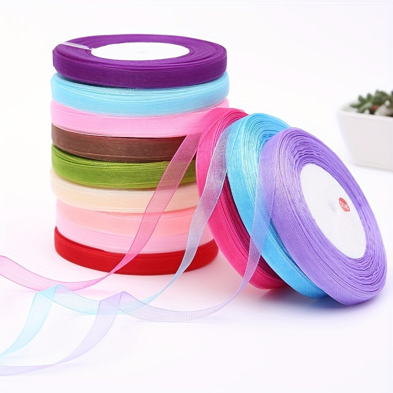 1 Roll Organza Ribbon DIY Sewing Crafts Bags Clothes 50 Yards