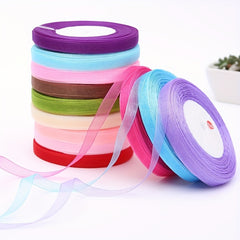 1 Roll Organza Ribbon DIY Sewing Crafts Bags Clothes 50 Yards