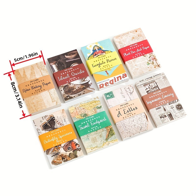 Vintage Newspaper Memo Pad for Scrapbooking and Diary Albums - Pack of 60