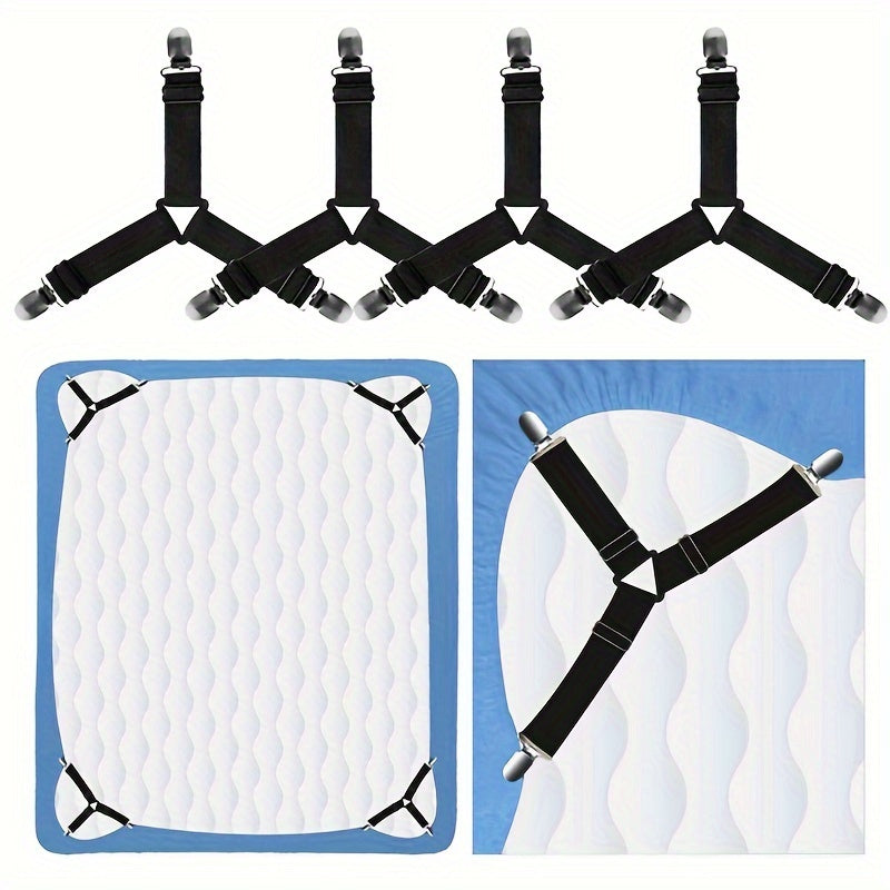 4pcs Adjustable Sheet & Quilt Fixator Metal Fixed Sheet Clip