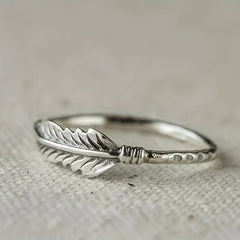 Vintage Feather Ring for Men and Women
