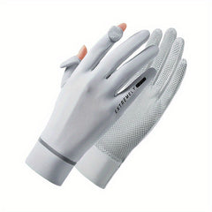 Breathable Sun Gloves Solid Color UV Protection Gloves