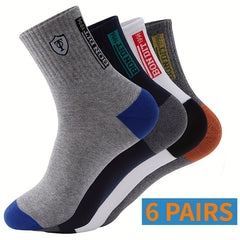 Men's Mid Crew Sport Socks for Basketball & Running