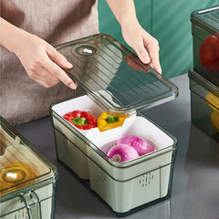 Vegetable Fruit Refrigerator Storage Box Drain Basket Containers