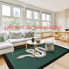 Green Snake Non-slip Soft Area Rug for Living Room Decor