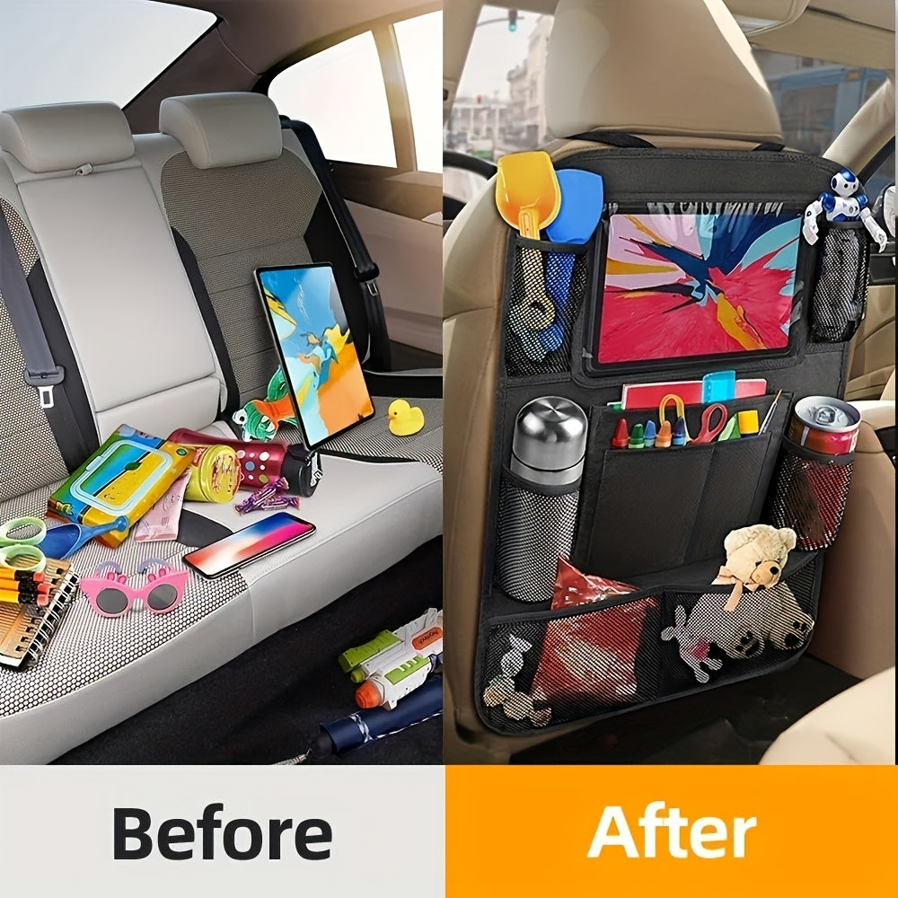 Car Backseat Organizer With Touch Screen and Tablet Holder
