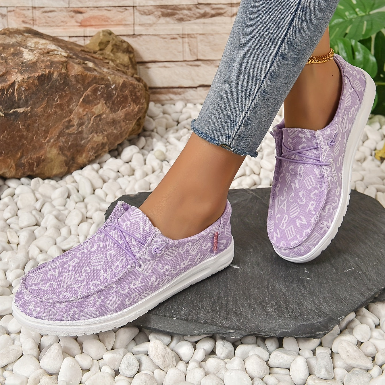 Women's Printed Canvas Shoes Comfortable Lightweight Flat Shoes