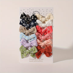 12pcs Baby Girls Floral Bow Hair Clips Princess Hair Accessories