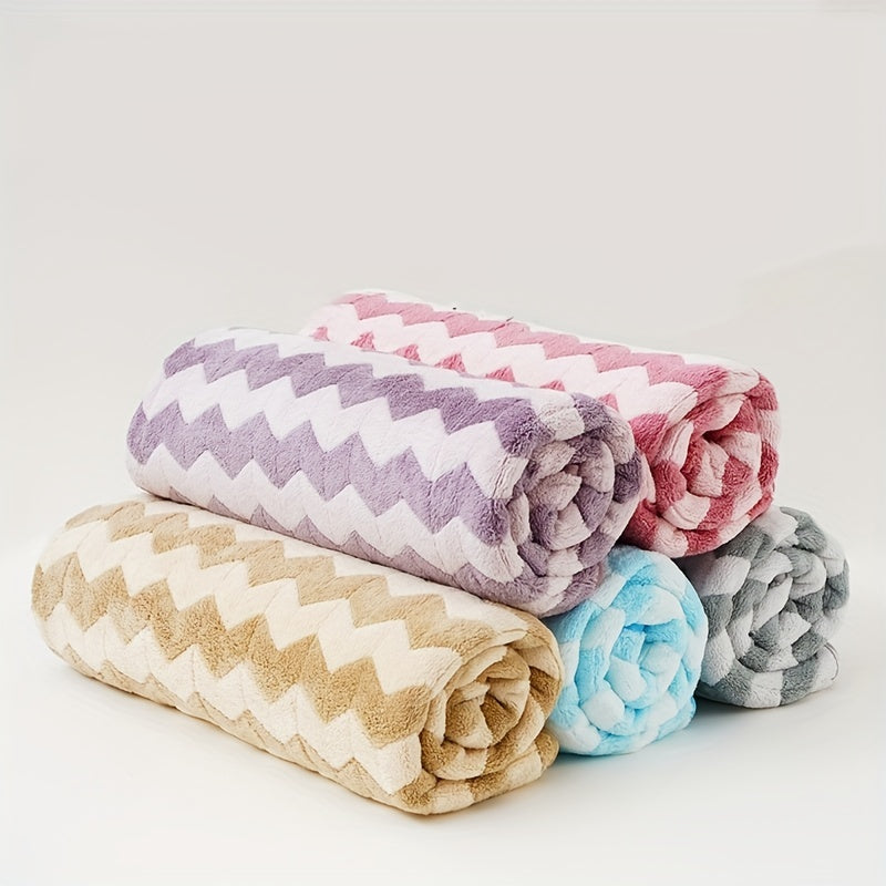 Coral Fleece Wave Stripe Hand Towels 30 14Inch Bathroom Accessories