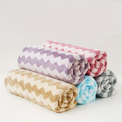 Coral Fleece Wave Stripe Hand Towels 30 14Inch Bathroom Accessories