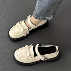 Chunky Heel Lace Loafers Mary Jane Lolita Shoes