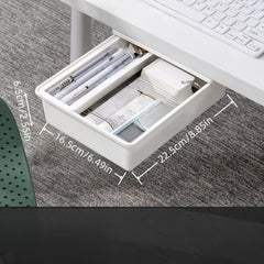 Desk Under Drawer Storage Box Hidden Desk Organizer - No Hole Installation