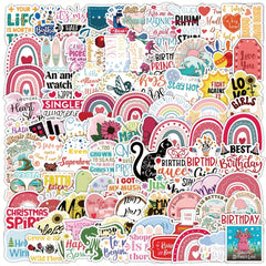 100pcs Cartoon Text Graffiti Stickers Laptop Helmet DIY Sticker