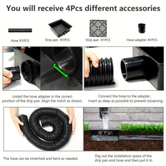 Flexible Downspout Extension Kit - Outdoor Gutter Downspout Extender