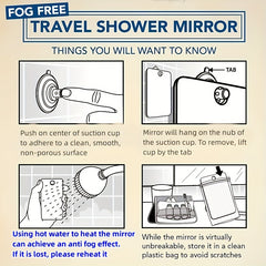 Portable Fogless Shower Mirror for Men and Women