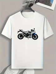 Motorcycle Pattern Print Men's Sports T-shirt Graphic Tee