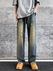 Men's Vintage Ripped Denim Jeans