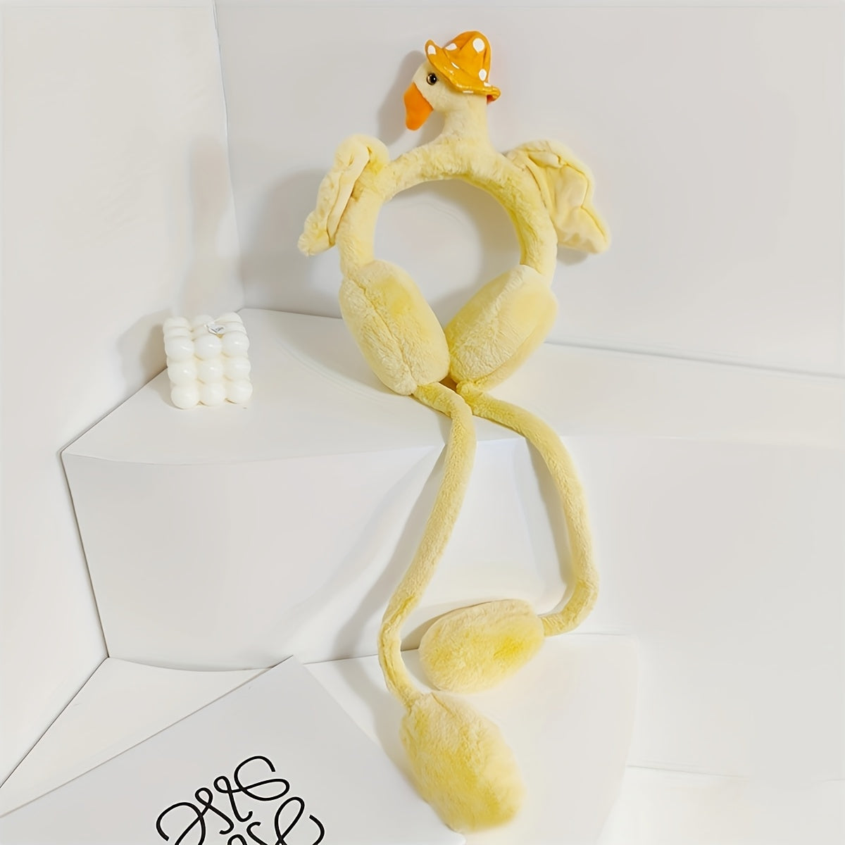 Duck Plush Earmuffs Yellow Orange Winter Ear Warmers Women
