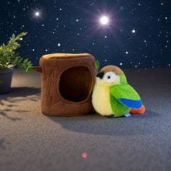 2pcs Elf Series Bird Plush Toys Sparrow & Parrot Avian Dolls