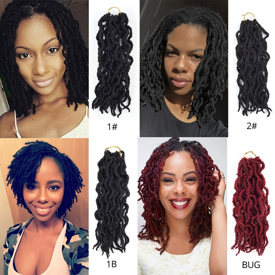 30 48cm Curved Faux Locs Dreadlocks Hair Pieces Synthetic Crochet Extensions