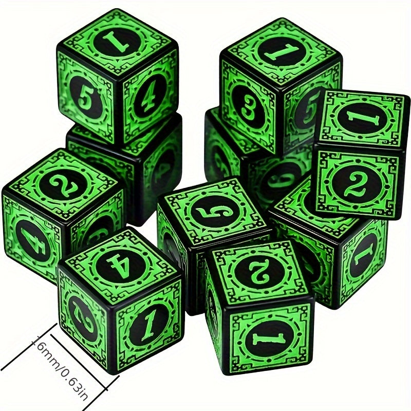 10pcs 16mm Retro Number Dice for Board Games