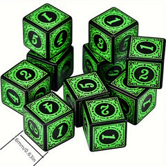 10pcs 16mm Retro Number Dice for Board Games