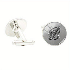 B Glass Gem Cufflinks For Men - Gentleman Shirt Cuff Button