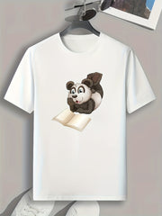 Panda Reading Books Print Men's Sports T-shirt