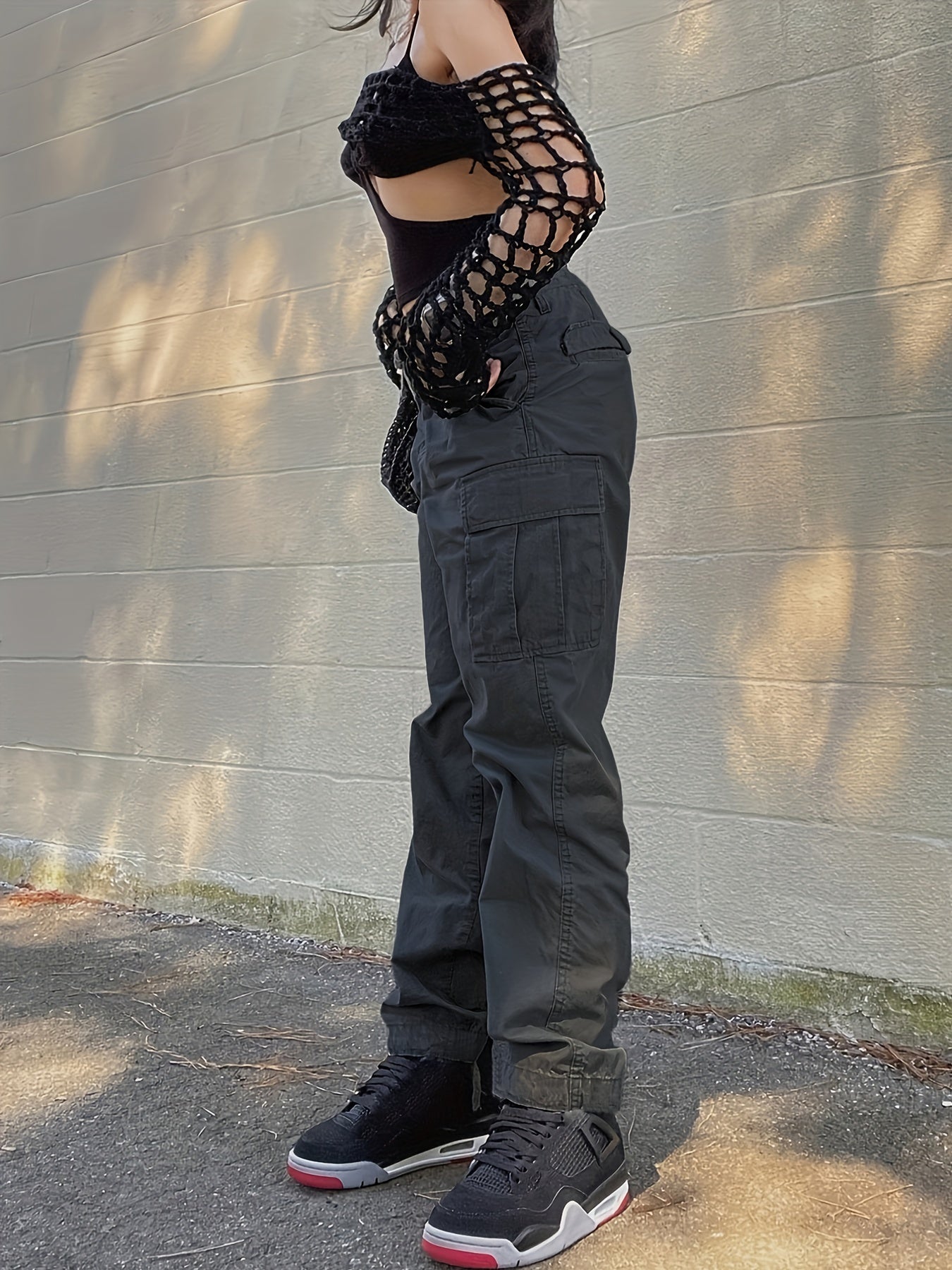 Y2K Street Style Cargo Pants Women's Vintage Loose High Waist Jeans
