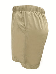 Solid Wide Leg Drawstring Shorts With Pockets