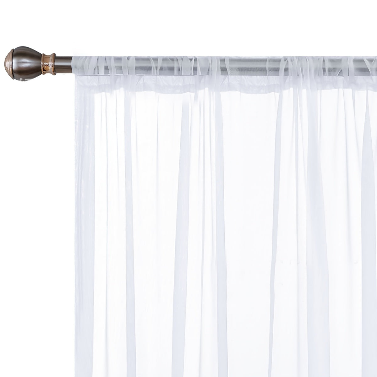 Modern Fresh Pastoral Curtain Rod Pocket Sheer Curtain