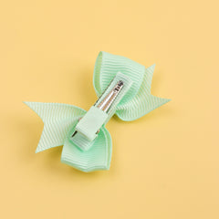 40pcs Mini Pinwheel Grosgrain Ribbon Bow Hair Clips for Girls