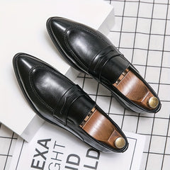 Men's Formal Dress Shoes Slip On Pointed Toe Low Top Classic