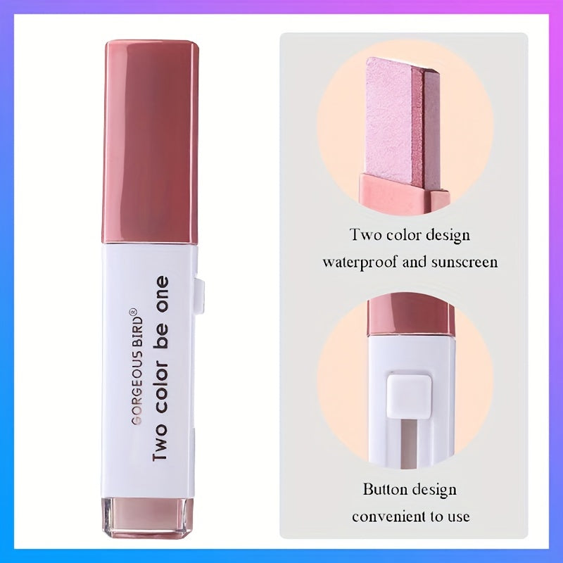 Two Tone Gradient Eyeshadow Stick Waterproof Long Lasting 2 In 1 Eye Makeup