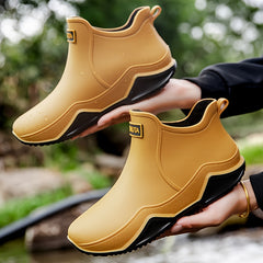 Short Tube Women's Rain Boots Waterproof Non slip Warm Fishing Work Water Boots
