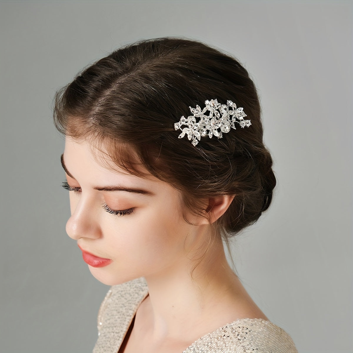 Pearl Wedding Hair Comb Bridesmaid Jewelry Floral Hair Accessory