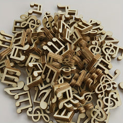 50pcs 15mm Wood Hollow Out Music Crafts Wedding Decoration